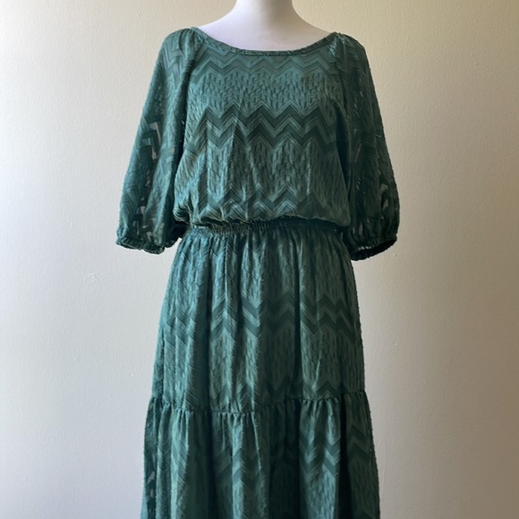 Sage Green Midi Summer Dress - Picture 3 of 6